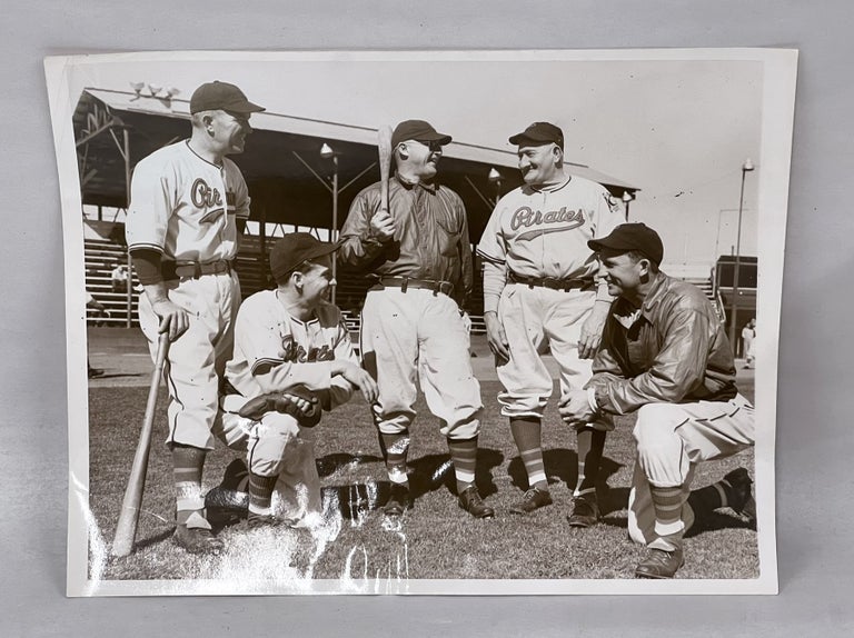 Item #1940HWFF001 1940 Type 1 Photograph of Pittsburgh Pirates Board of Strategy at Spring Training Camp. Honus Wagner, Frankie Frisch, Arky Vaughan, HOF.