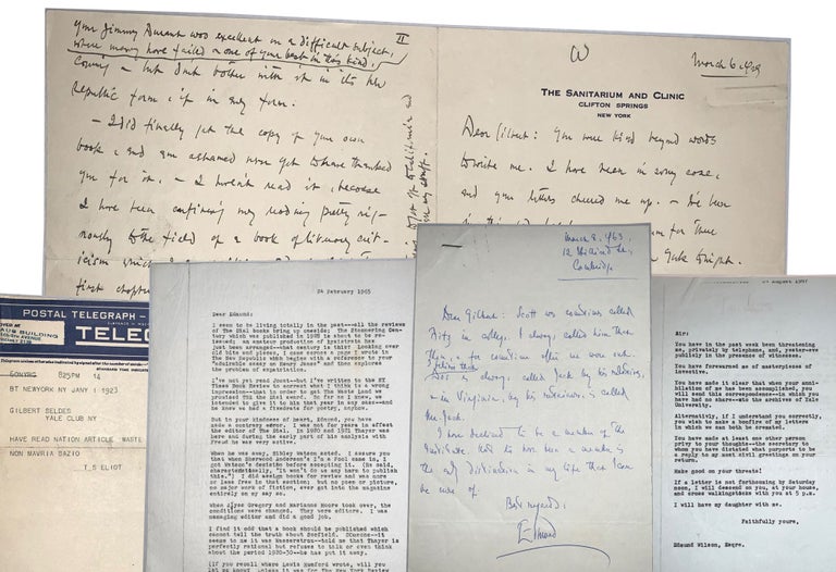 Item #EDW002 Small archive of letters to writer and critic Gilbert Seldes. Edmund Wilson.