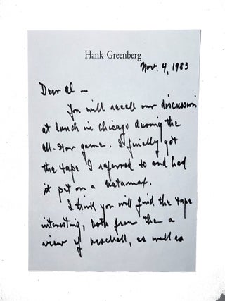 Autograph Letter Signed to Al Kaline