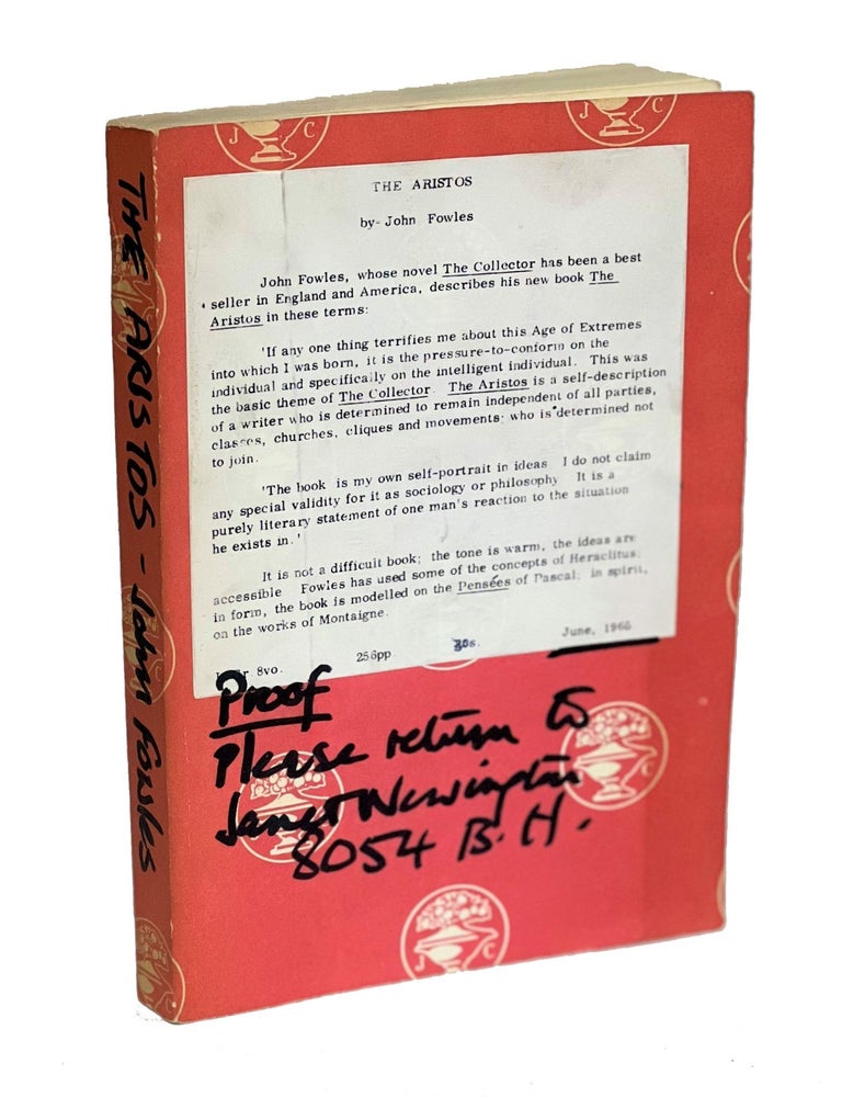 Item #JFW008 The Aristos. John Fowles.