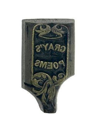Item #JLBI002 Brass printing block from Leighton - Gray's Poems. John Leighton