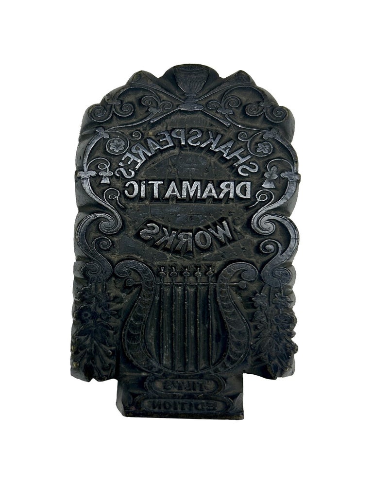 Item #JLBI003 Brass printing block from Leighton - Shakespeare's Dramatic Works-Tilt's Edition. John Leighton.