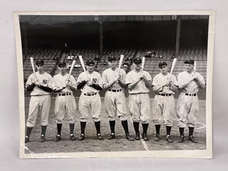 1936 photo of New York Yankees' "New Murderer's Row.". Joe DiMaggio, HOF.