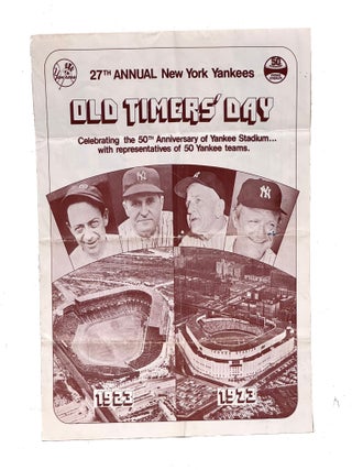 27th Annual New York Yankees Old Timers' Day, Celebrating the 50th Anniversary of Yankee Stadium&hellip;with representatives of 50 Yankee Teams