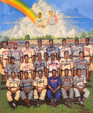 Signed Negro League Tribute to Leon Day Poster. Ron Lewis, Day.