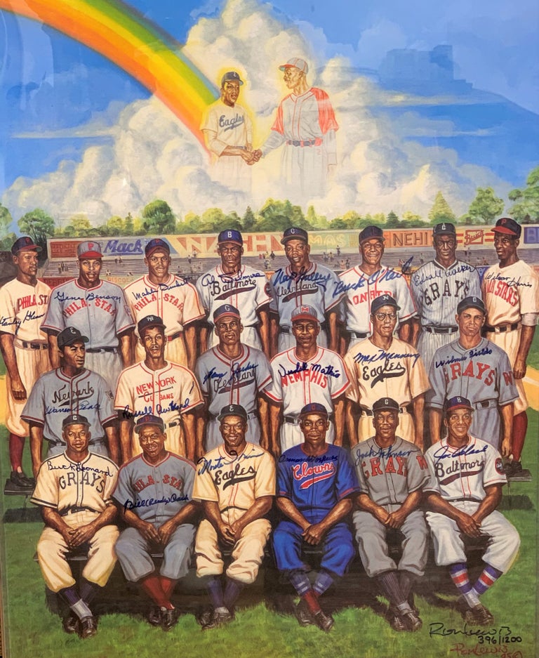 Item #RLEW002 Signed Negro League Tribute to Leon Day Poster. Ron Lewis, Leon Day.
