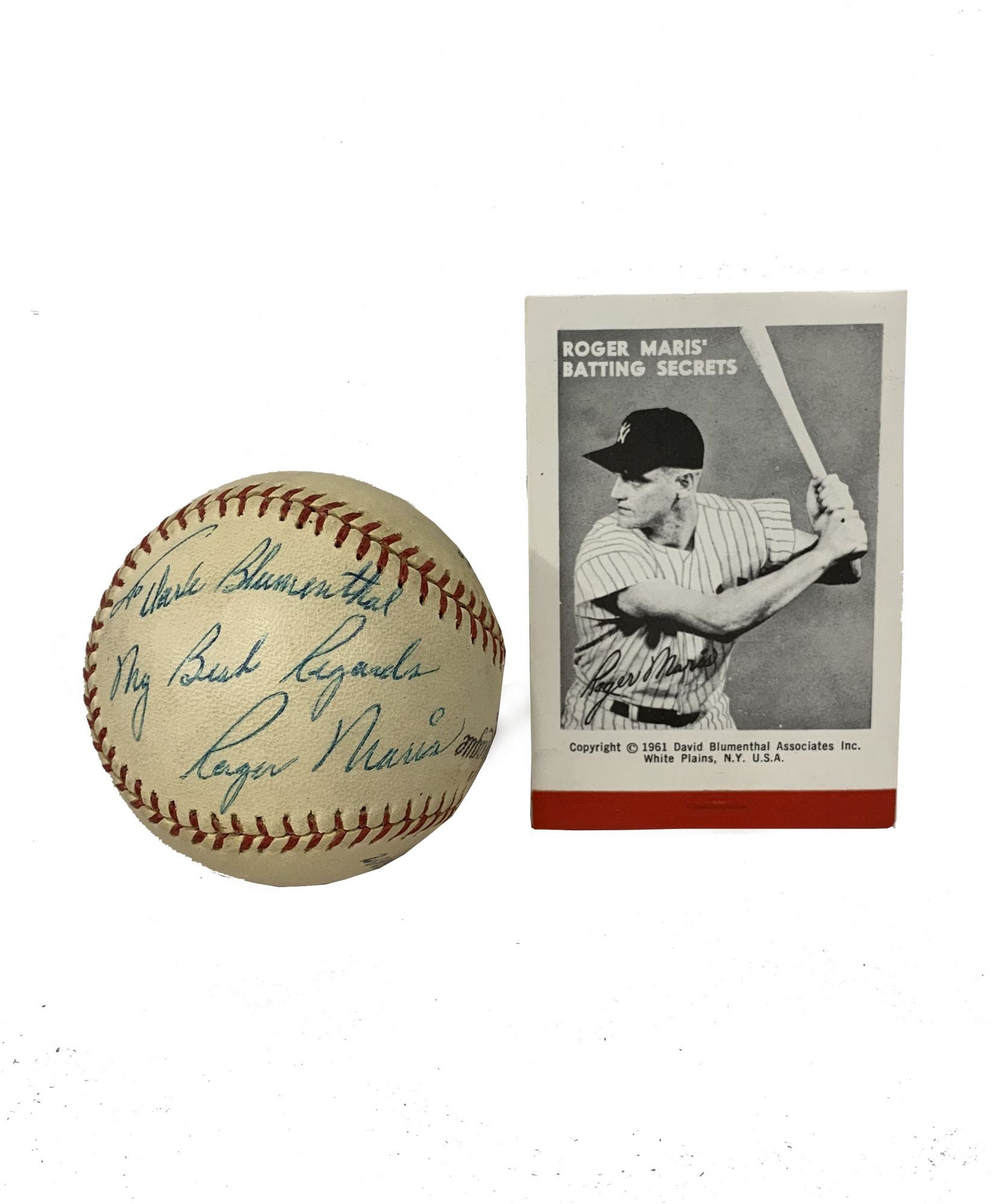 Roger Maris Baseball Inscribed to the New York Yankees' 1961 Team  Photographer with Roger Maris' Batting Secrets by Roger Maris, David  Blumenthal on B