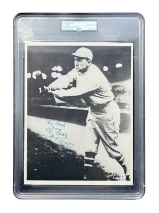 Black and White Photo Signed and Inscribed by Ty Cobb. Ty Cobb.
