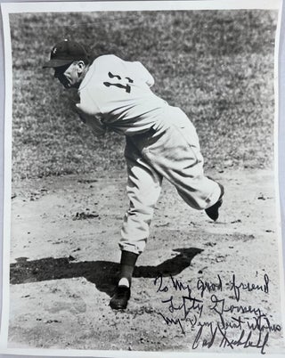 Photograph of Carl Hubbell Inscribed to Lefty Gomez. Lefty Gomez, Hubbell.