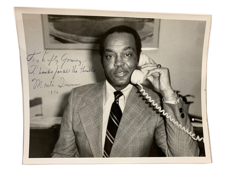 Item #VLG007 Photograph of Monte Irvin Inscribed to Lefty Gomez. Lefty Gomez, Monte Irvin.