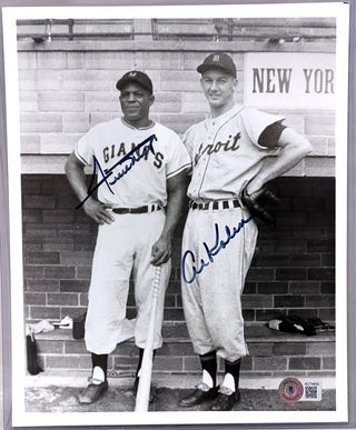 Signed Photograph of Willie Mays and Al Kaline. Willie Mays, Kaline.