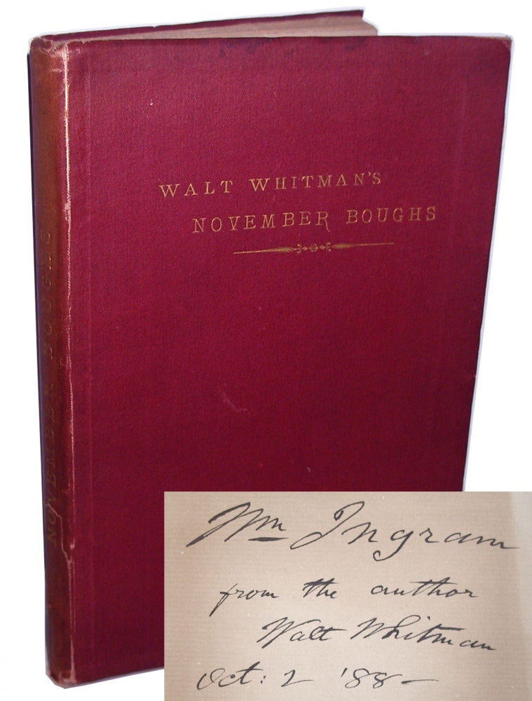 Item #WWM011 November Boughs. Walt Whitman.